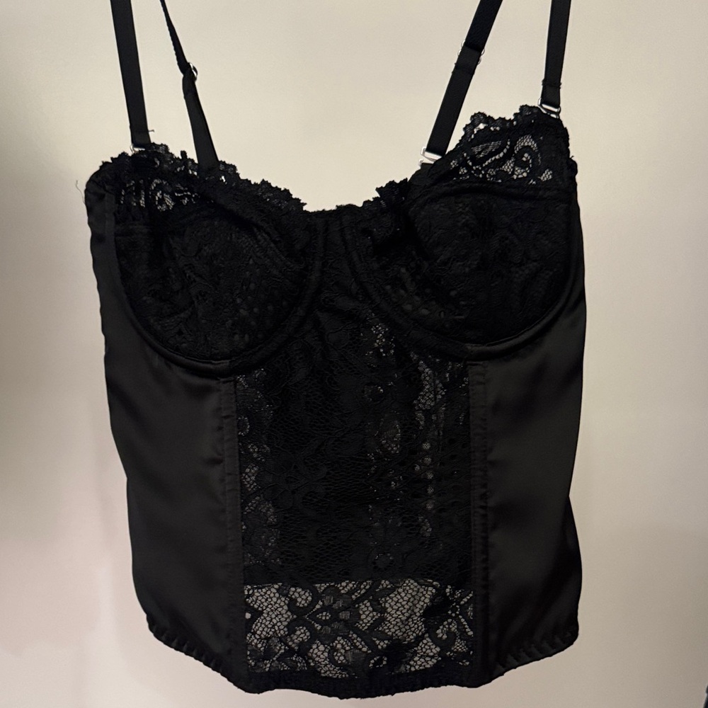 BDG Black Lace Bustier Top